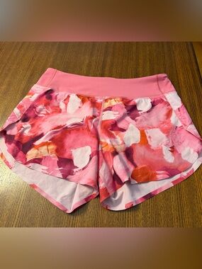 Athleta Pink Watercolor Print Athletic Shorts